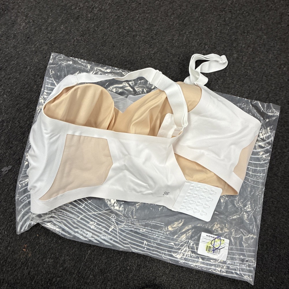 Honeylove Silhouette Bra Sand White Lace Mesh Wire-Free SZ 2X+ NEW NWT - Picture 9 of 11